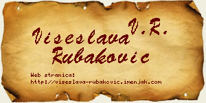 Višeslava Rubaković vizit kartica